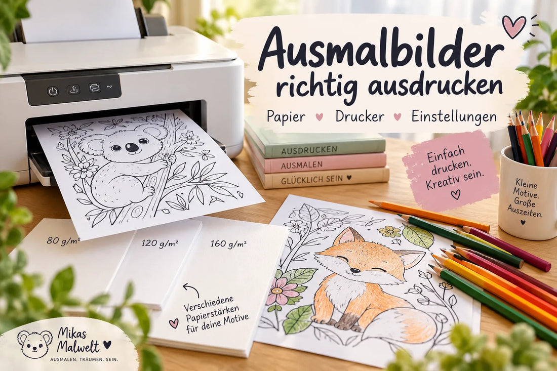 Ausmalbilder richtig ausdrucken – Papier, Drucker und Einstellungen