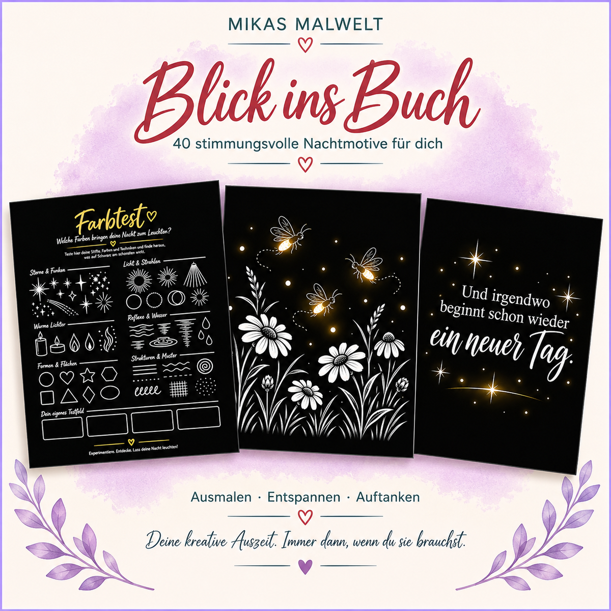 Farben der Nacht – Malbuch für Erwachsene | 40 Nachtmotive