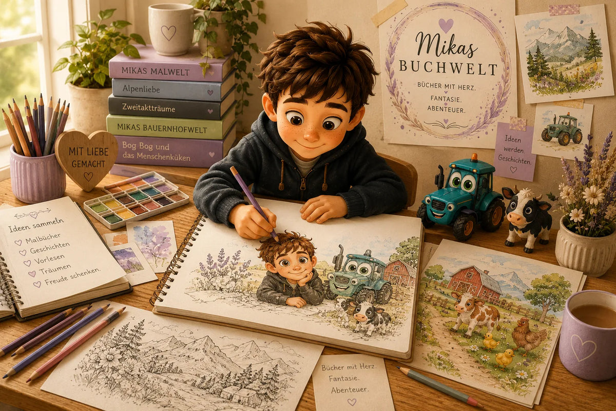 Mikas Buchwelt – kreative Malbücher und Kinderbuchwelten mit Mika